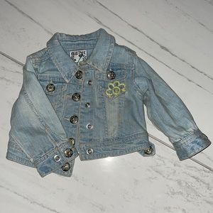 Jean jacket with yellow flower